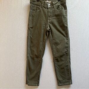 Levi's 724 Olive Green High Rise Straight Crop Workwear Jeans 28